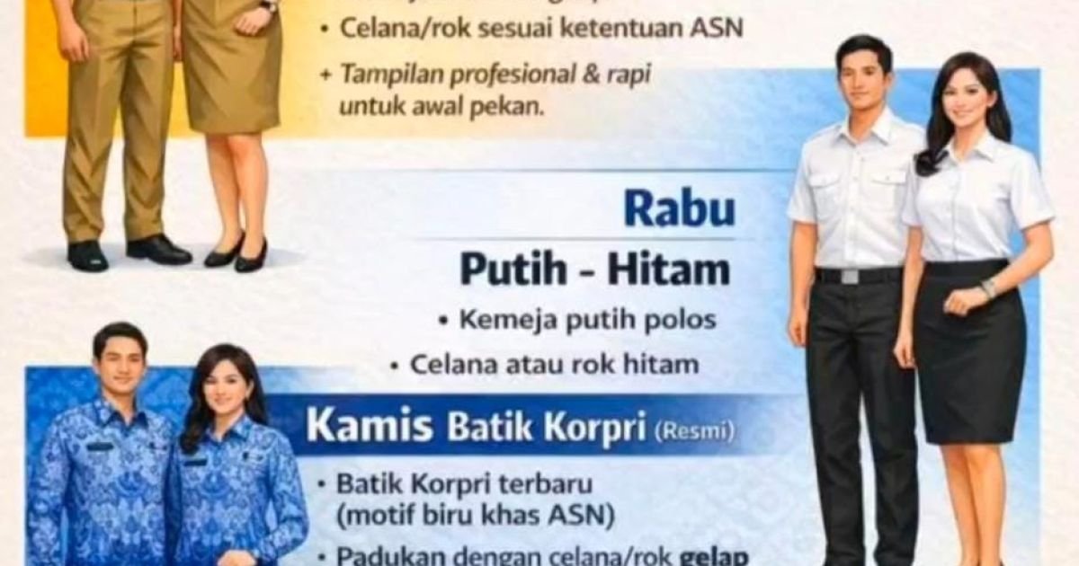 Aturan Baru Seragam ASN 2026: Khaki Hingga Batik Korpri Jadi Kewajiban