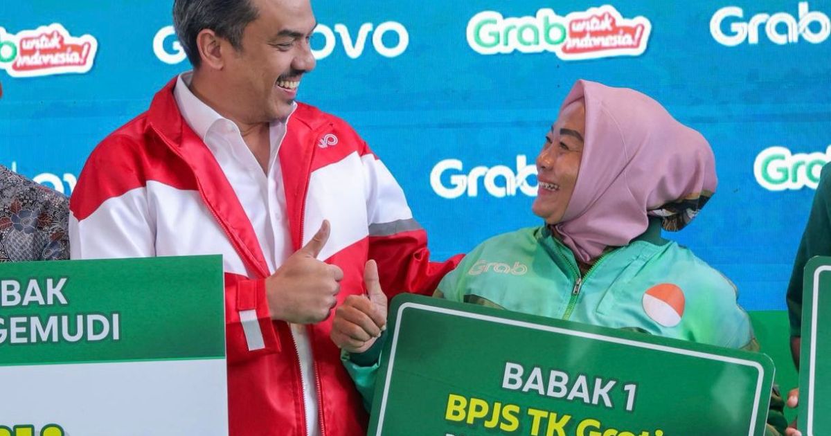 Menteri UMKM, Maman Abdurrahman saat memberikan sambutan pada acara Grab untuk Indonesia: Dukungan untuk Mitra Pengemudi dalam 3 Babak di Jakarta, Selasa (13/01/2026).