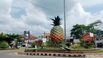 Tugu nanas di Jalancagak Subang. (Foto: Dwiky Maulana Vellayati)