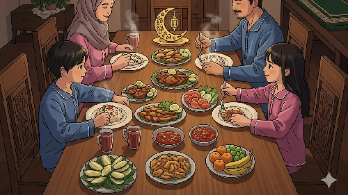 Ilustrasi sahur. (Foto: Gemini AI)