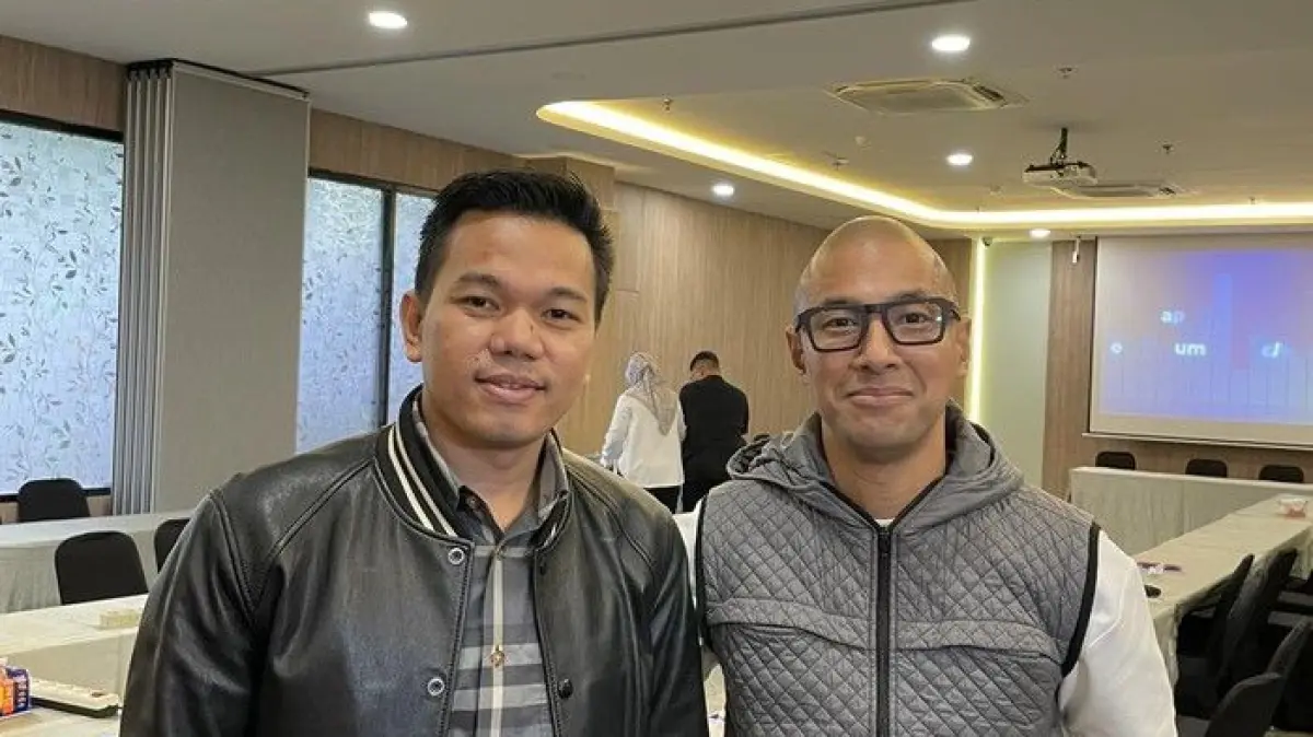 (Foto: Pingkan Anggraini/detikpop) Ki-ka: Ahmad Ali Fahmi dan Marcell Siahaan, Komisioner LMKN saat ditemui di Kantor LMKN, kawasan Kuningan, Jakarta Selatan, Selasa (3/3/2026)