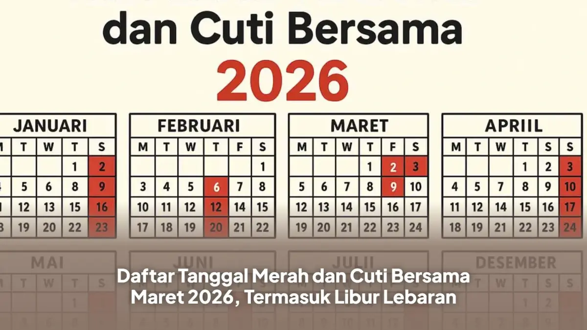 Daftar Tanggal Merah dan Cuti Bersama Maret 2026, Termasuk Libur Lebaran