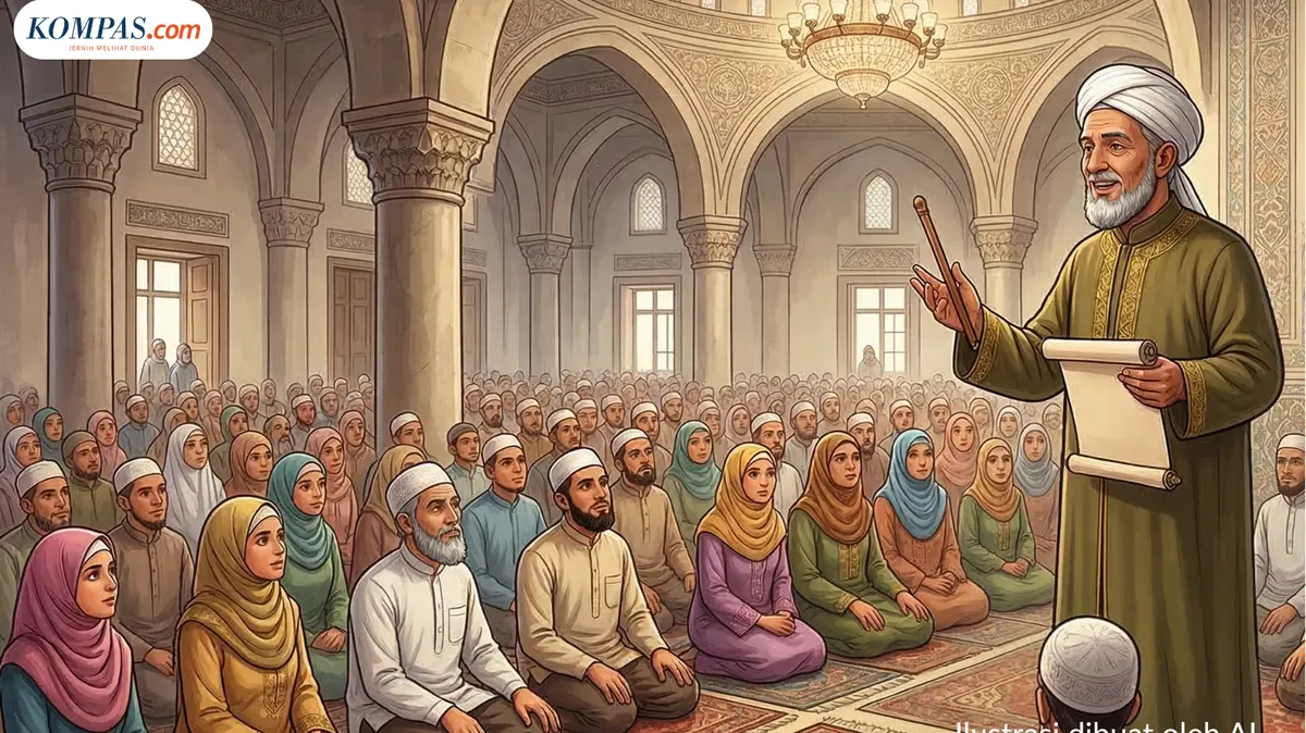 Ilustrasi 10 Teks Khutbah Idul Fitri Bahasa Jawa Durasi 7?10 Menit, Lengkap dan Mudah Dipahami(Ilustrasi dibuat menggunakan AI. KOMPAS.COM/Serafica Gischa)