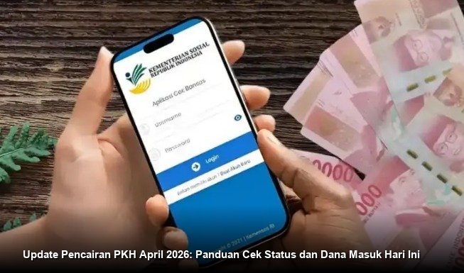 INFO RESMI KEMENSOS - Tampilan layar *smartphone* menunjukkan proses verifikasi data penerima bantuan sosial melalui laman resmi Kemensos.