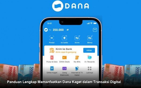 Seorang pengguna sedang memegang ponsel pintar yang menampilkan antarmuka aplikasi dompet digital dengan notifikasi keberhasilan transaksi.
