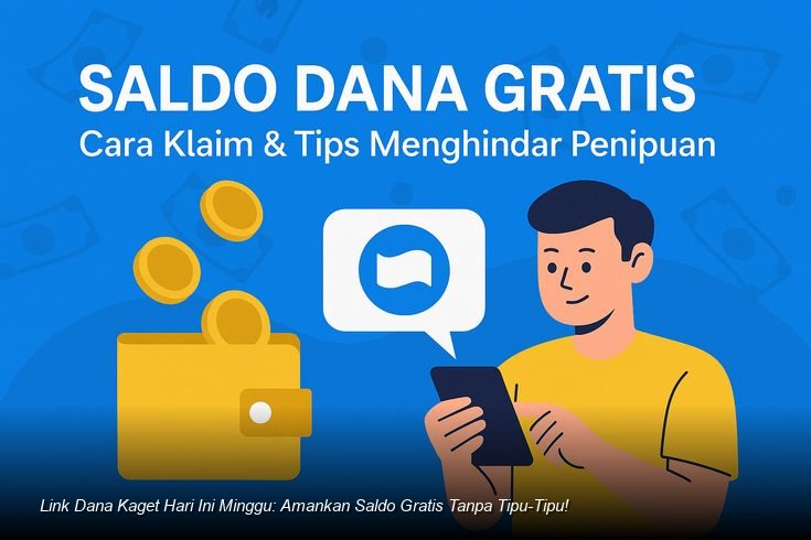 Ilustrasi tangan pengguna memegang smartphone dengan notifikasi amplop digital DANA Kaget berwarna merah menyala.