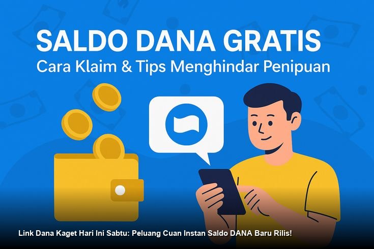 Tangan pengguna sedang memegang smartphone dengan notifikasi amplop digital DANA Kaget yang siap dibuka.