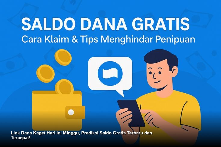 Ilustrasi tangan memegang smartphone dengan notifikasi amplop digital DANA berwarna merah menyala di layar.