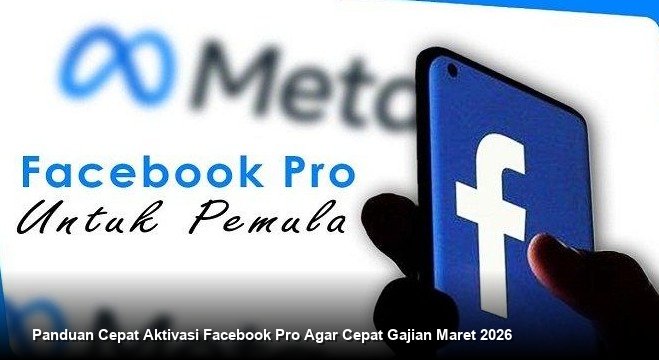 Ilustrasi tampilan dasbor Facebook Professional Mode di smartphone yang menunjukkan metrik pertumbuhan followers dan notifikasi potensi pembayaran dari iklan.