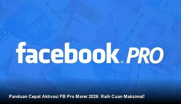 Ilustrasi tampilan dasbor Facebook Professional Mode di smartphone yang menunjukkan metrik pertumbuhan audiens dan notifikasi pembayaran sukses.