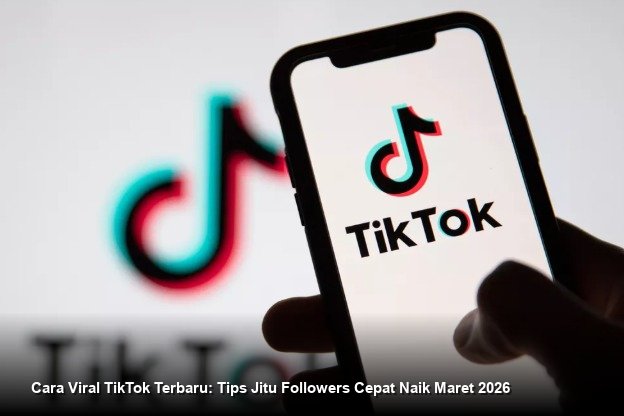 Ilustrasi smartphone menampilkan antarmuka aplikasi TikTok dengan notifikasi notifikasi transfer uang masuk dan grafik peningkatan followers yang tajam.