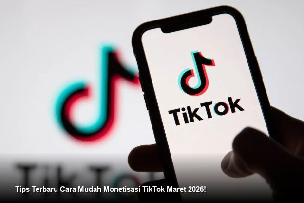 Ilustrasi smartphone menampilkan notifikasi TikTok dengan grafik pertumbuhan penghasilan yang melonjak tajam.