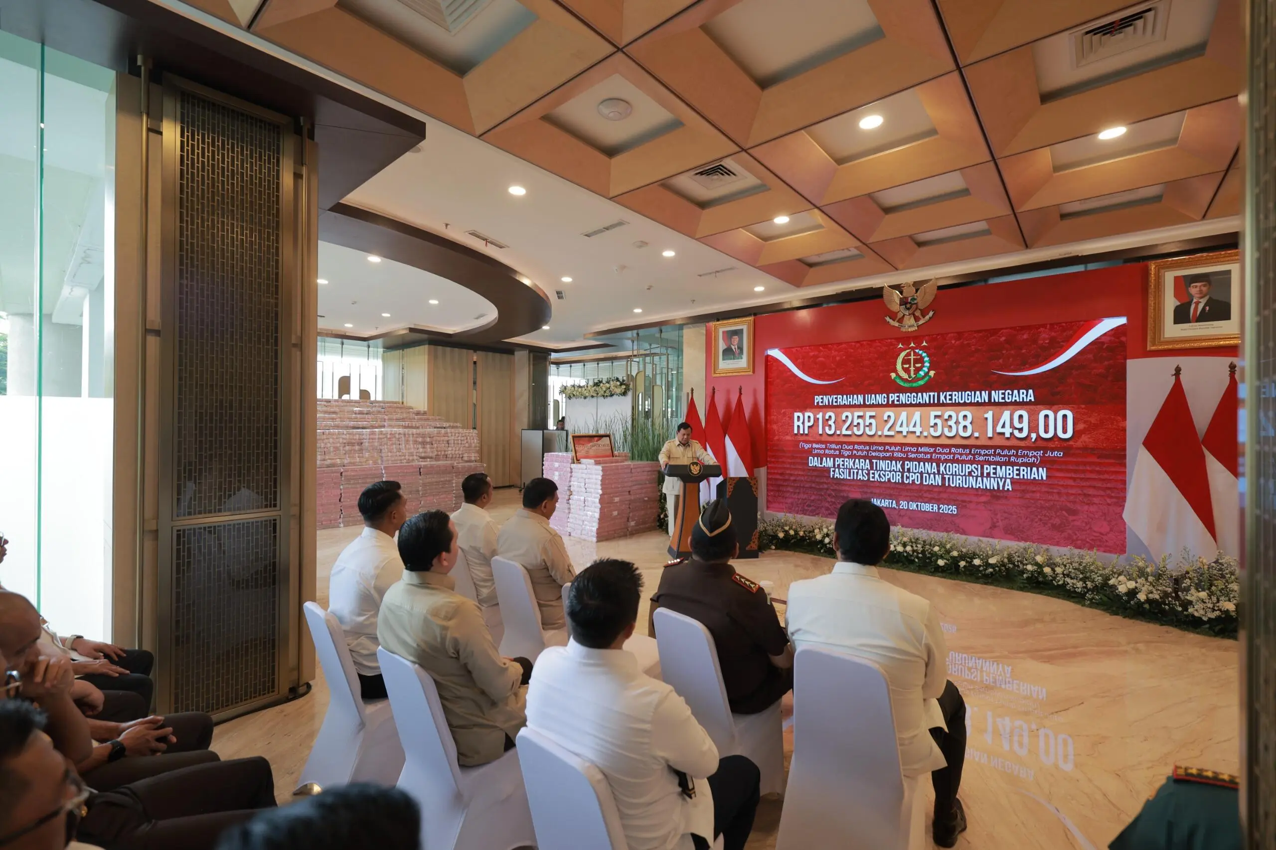 Prabowo: Uang Rp 13,2 T yang Dikembalikan Kejaksaan Bisa Hidupi Jutaan Rakyat Indonesia