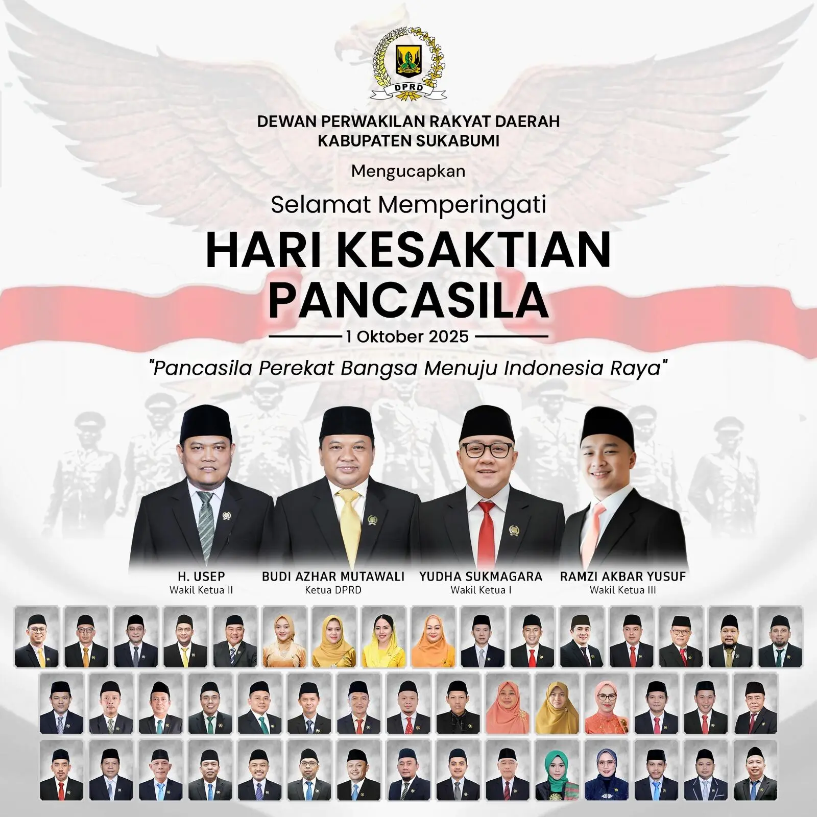 DPRD Kabupaten Sukabumi Mengucapkan Hari Kesaktian Pancasila