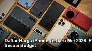 Foto close-up iPhone 17 Pro Max berwarna Titanium Teal yang elegan diletakkan di atas meja marmer putih dengan pencahayaan studio yang lembut.