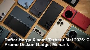 Smartphone Xiaomi terbaru dengan layar penuh tanpa bezel dan modul kamera besar yang futuristik, diletakkan di atas meja marmer putih dengan pencahayaan studio yang lembut.