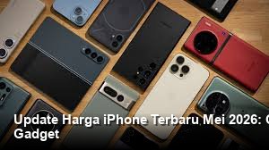 Foto studio iPhone 17 Pro Max berwarna Titanium Silver yang elegan berdiri tegak di atas meja kaca minimalis dengan pencahayaan softbox yang menonjolkan lekukan bodi premiumnya.