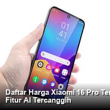 Tampakan depan dan belakang Xiaomi 16 Pro berwarna Titanium Silver dengan modul kamera bulat besar yang elegan di atas meja marmer putih studio yang bersih.