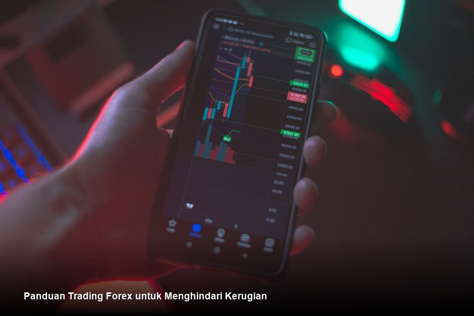 Sebuah chart harga forex dengan indikator warna-warni di layar laptop, menunjukkan tren dan pola harga yang kompleks.