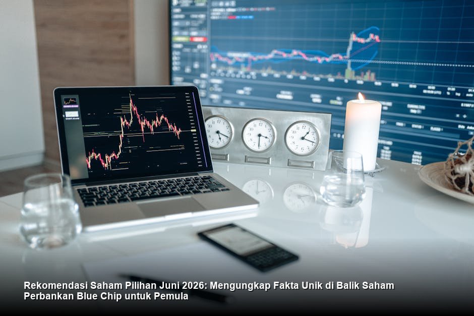 Visualisasi chart saham bank major berwarna hijau cerah yang menunjukkan tren kenaikan perlahan namun stabil di layar monitor modern.
